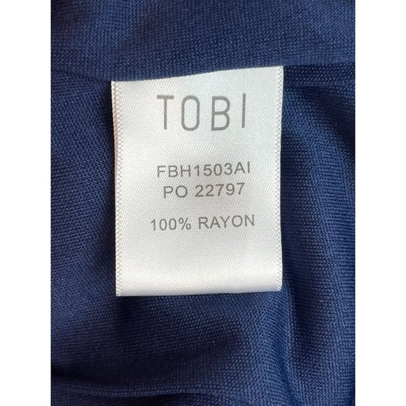 Tobi Womens Fringe Booty Shorts Back Zip Elastic Waist Blue Size Small - Picture 8 of 8